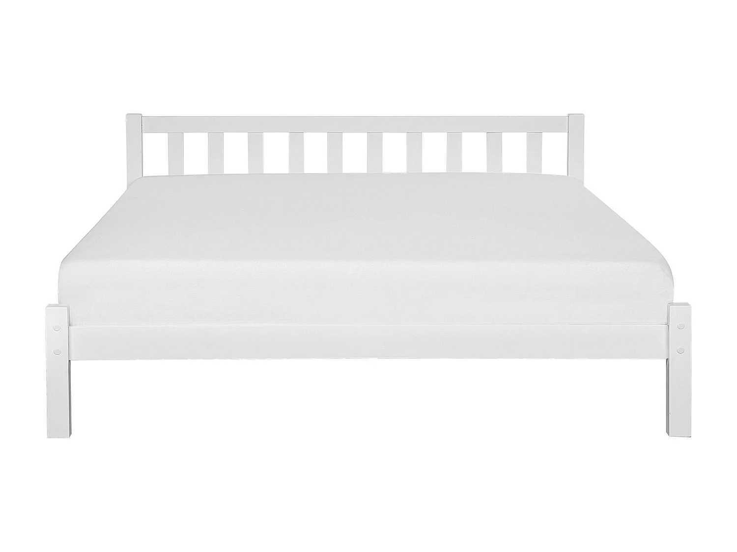 Lit avec sommier Bois de pin FLORAC 180 x 200 cm Blanc