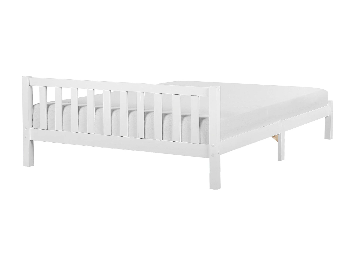 Lit avec sommier Bois de pin FLORAC 180 x 200 cm Blanc