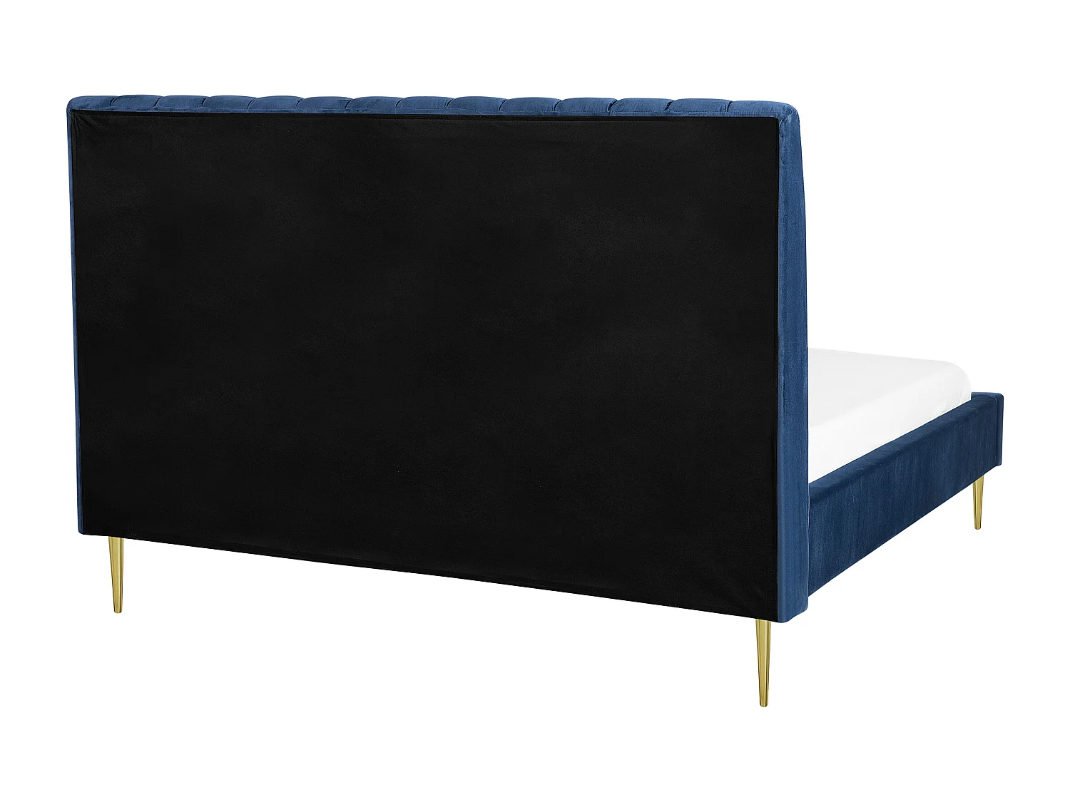 Bed Fluweel MARVILLE 160 x 200 cm Marineblauw