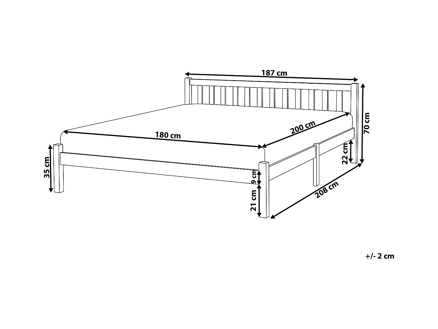Bed Dennenhout FLORAC 180 x 200 cm Marineblauw