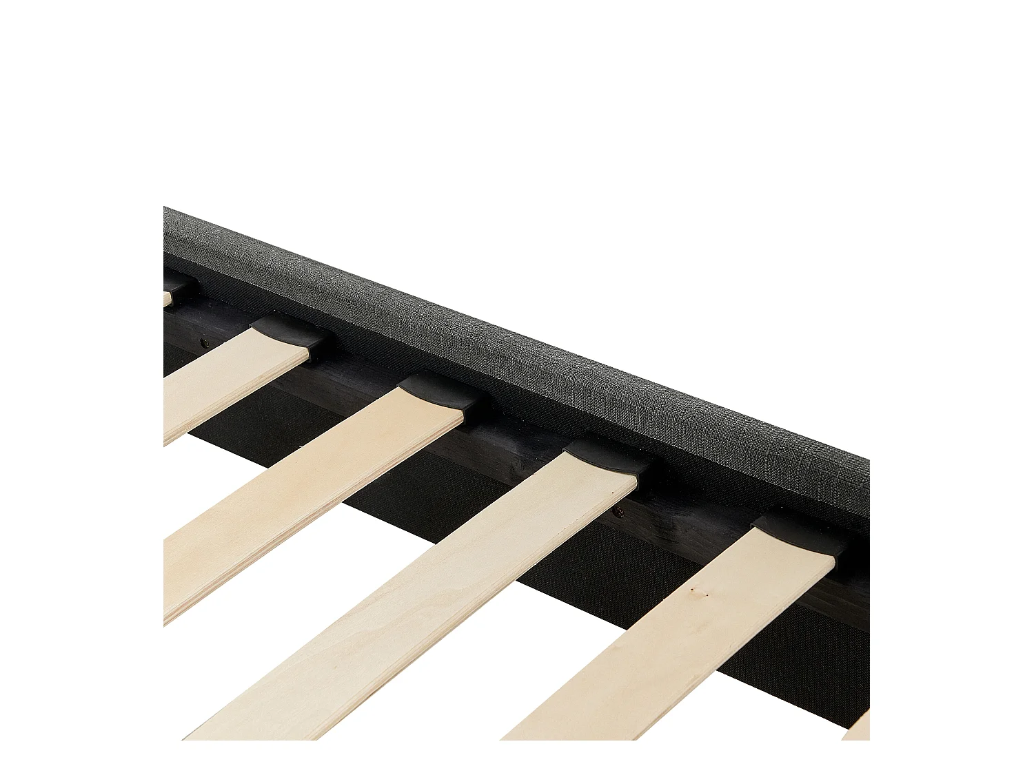 Lit sans tête de lit Tissu ROANNE 160 x 200 cm Gris