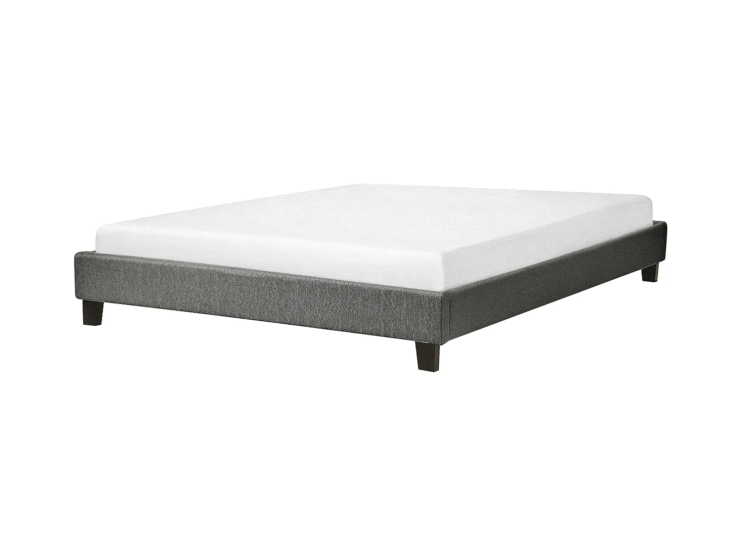 Polsterbett Grau Doppelbett mit Lattenrost 160 x 200 cm modernes Bettgestell