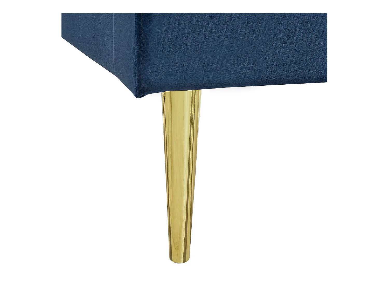 Lit avec sommier Velours MARVILLE 180 x 200 cm Bleu marine