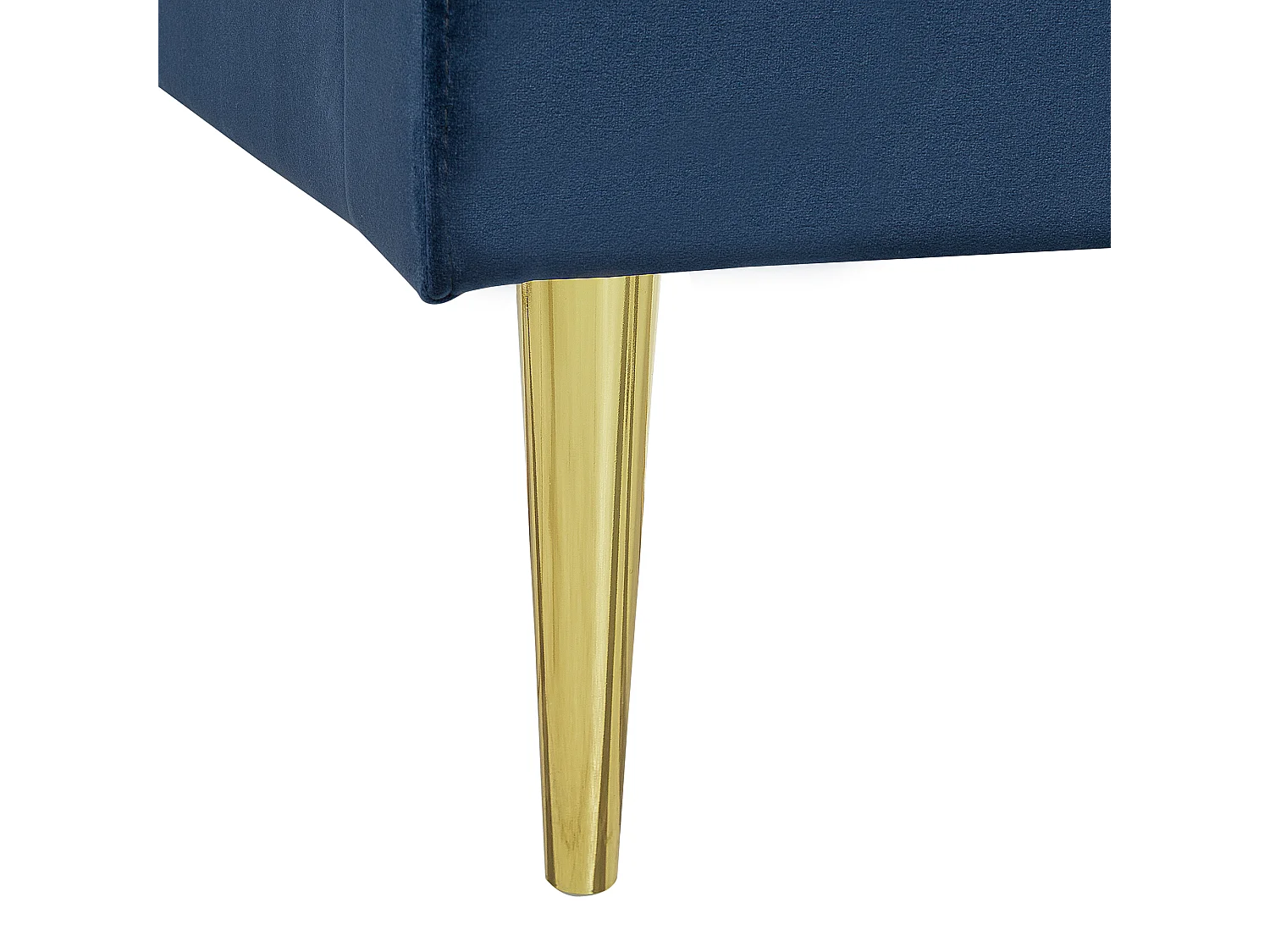 Lit avec sommier Velours MARVILLE 180 x 200 cm Bleu marine