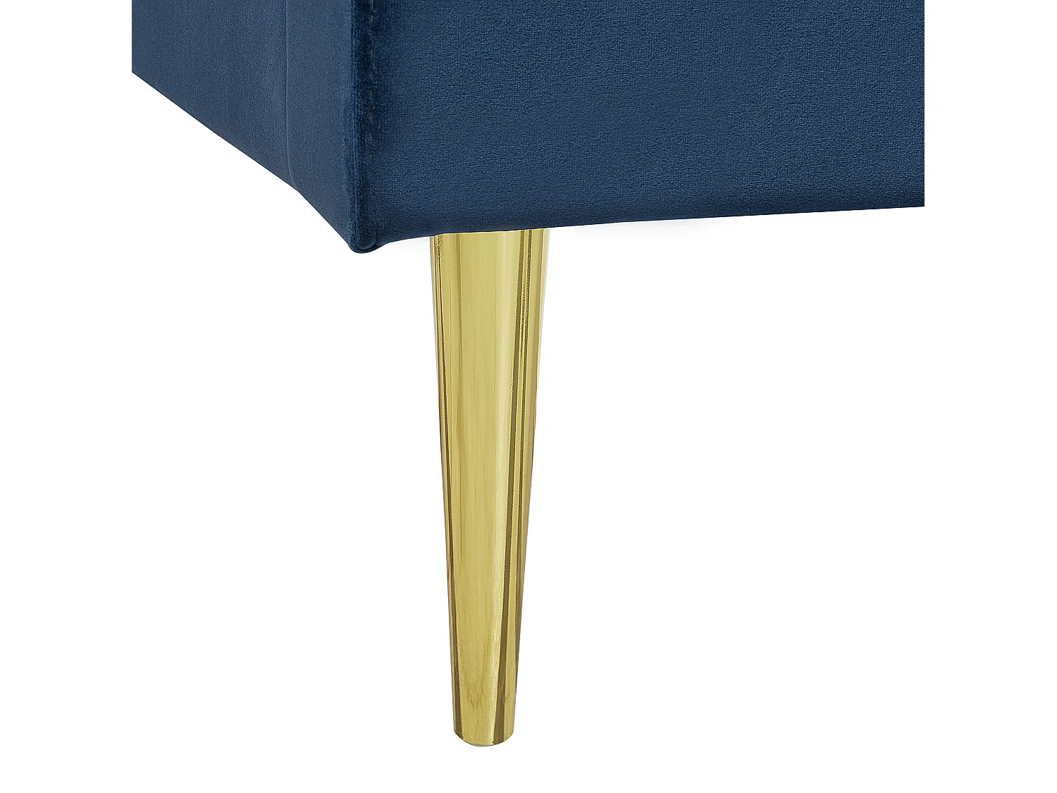 Lit avec sommier Velours MARVILLE 180 x 200 cm Bleu marine