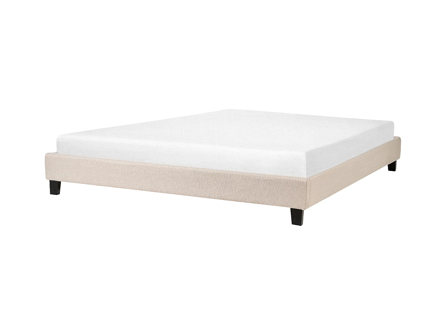 Lit sans tête de lit Tissu ROANNE 180 x 200 cm Beige