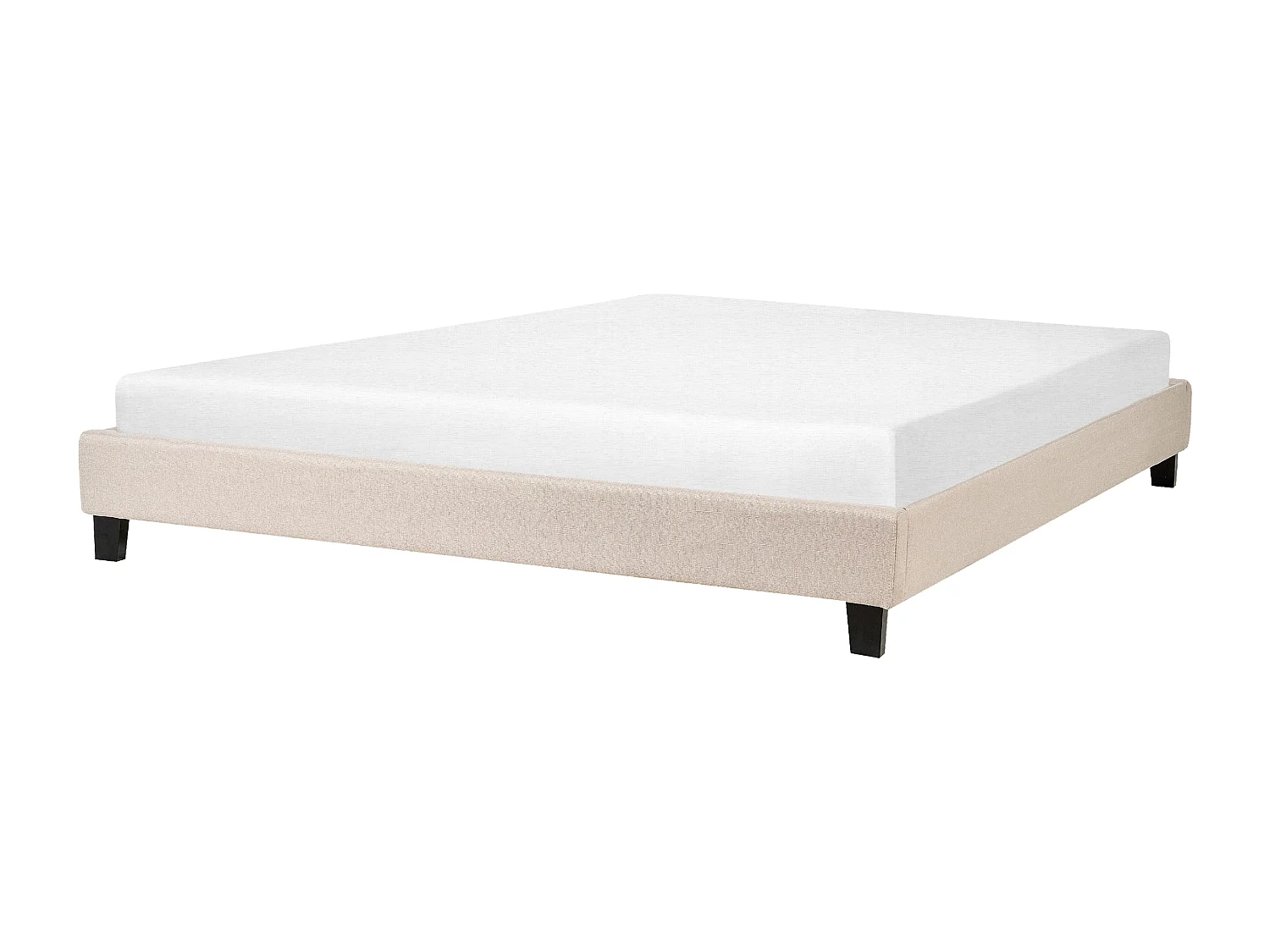 Polsterbett Beige Doppelbett mit Lattenrost 180 x 200 cm modernes Bettgestell