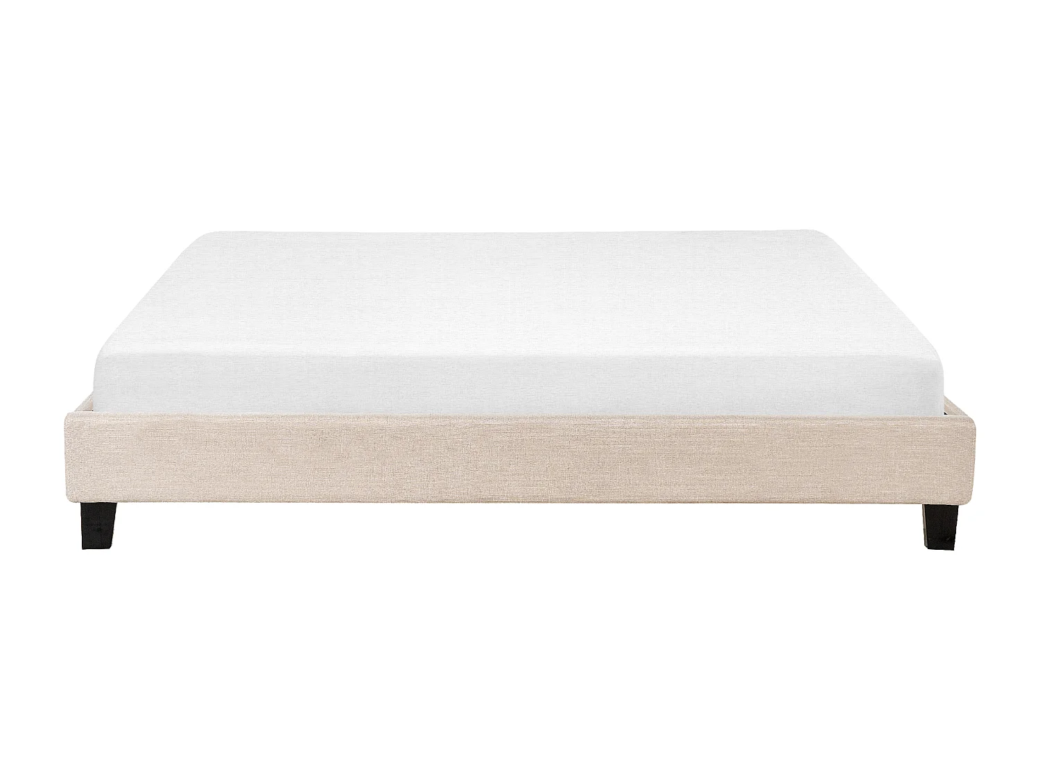 Lit sans tête de lit Tissu ROANNE 180 x 200 cm Beige