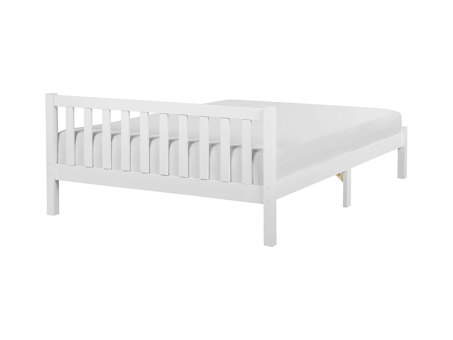 Bed Dennenhout FLORAC 140 x 200 cm Wit