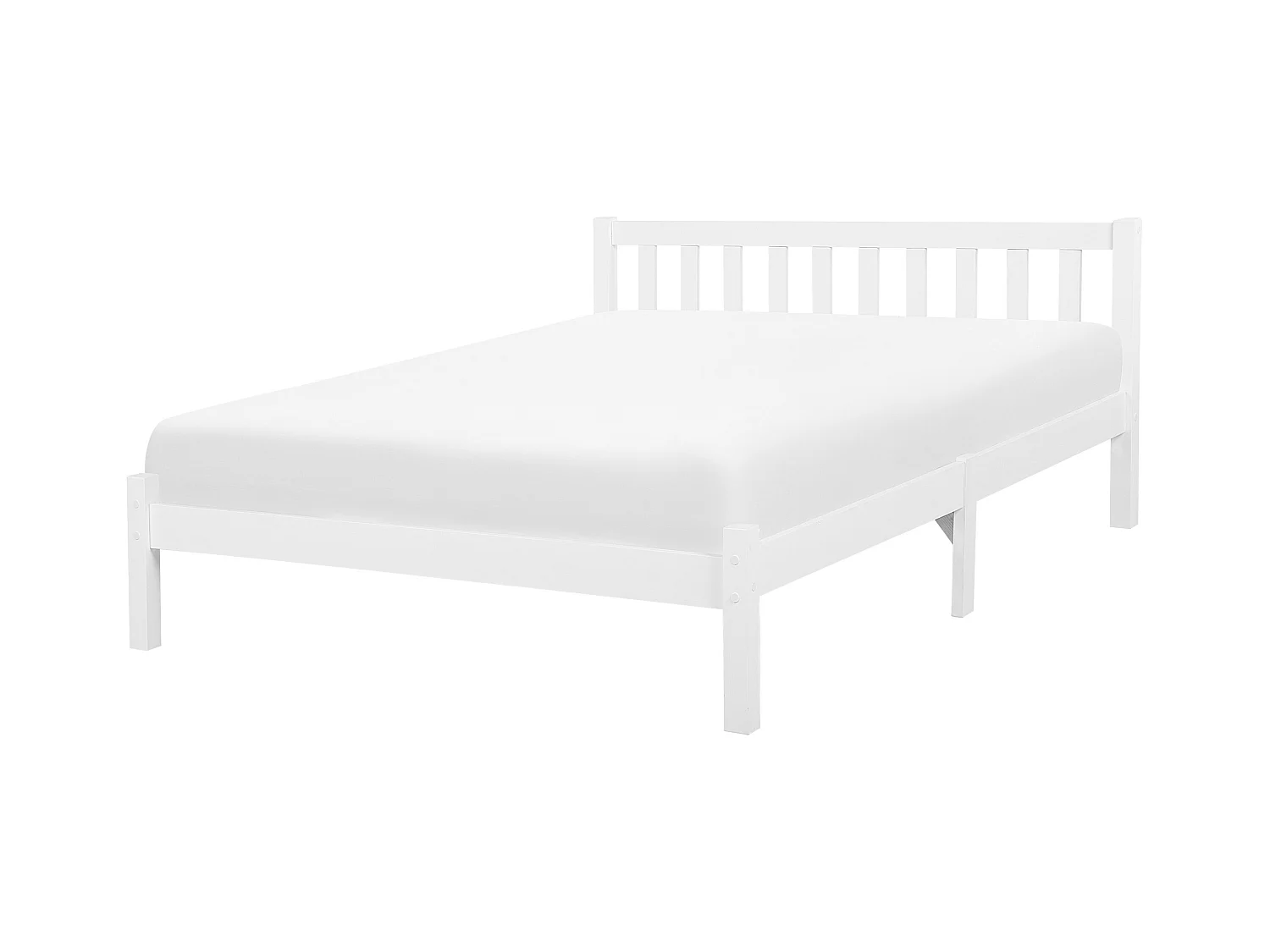 Lit avec sommier Bois de pin FLORAC 140 x 200 cm Blanc