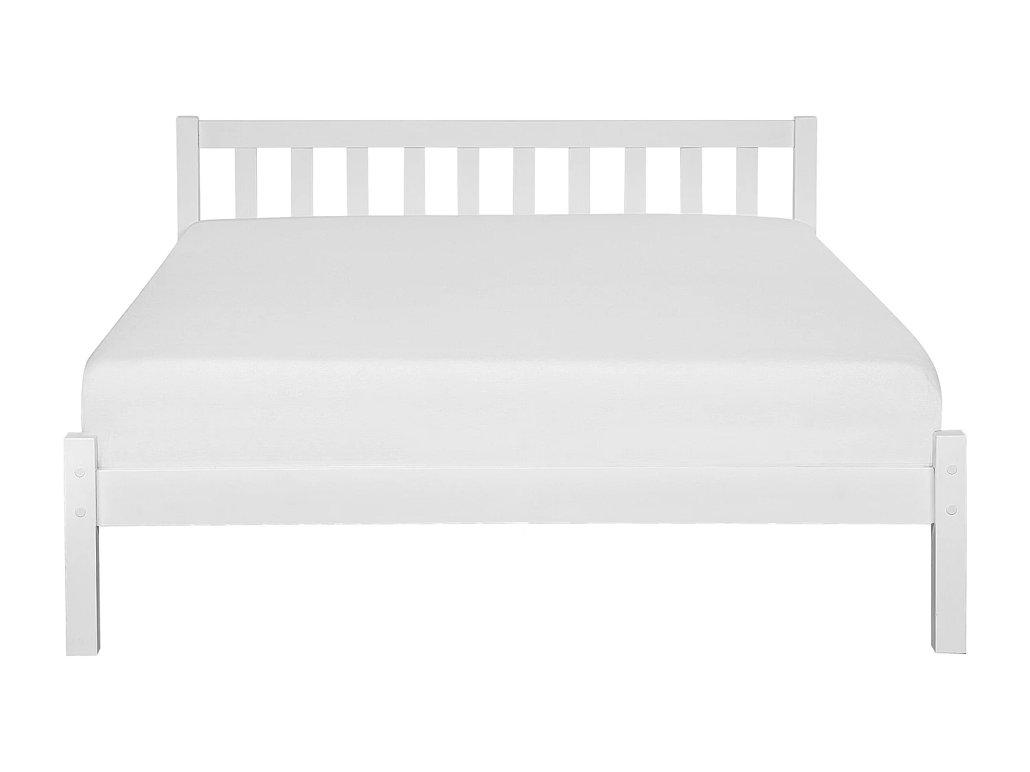 Lit avec sommier Bois de pin FLORAC 140 x 200 cm Blanc