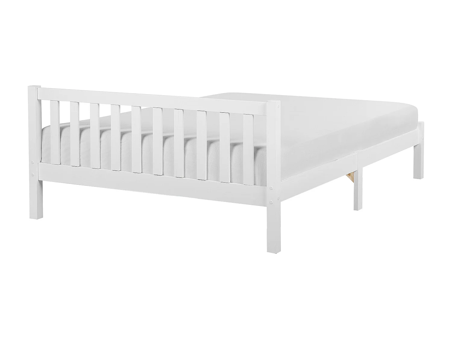 Lit avec sommier Bois de pin FLORAC 140 x 200 cm Blanc