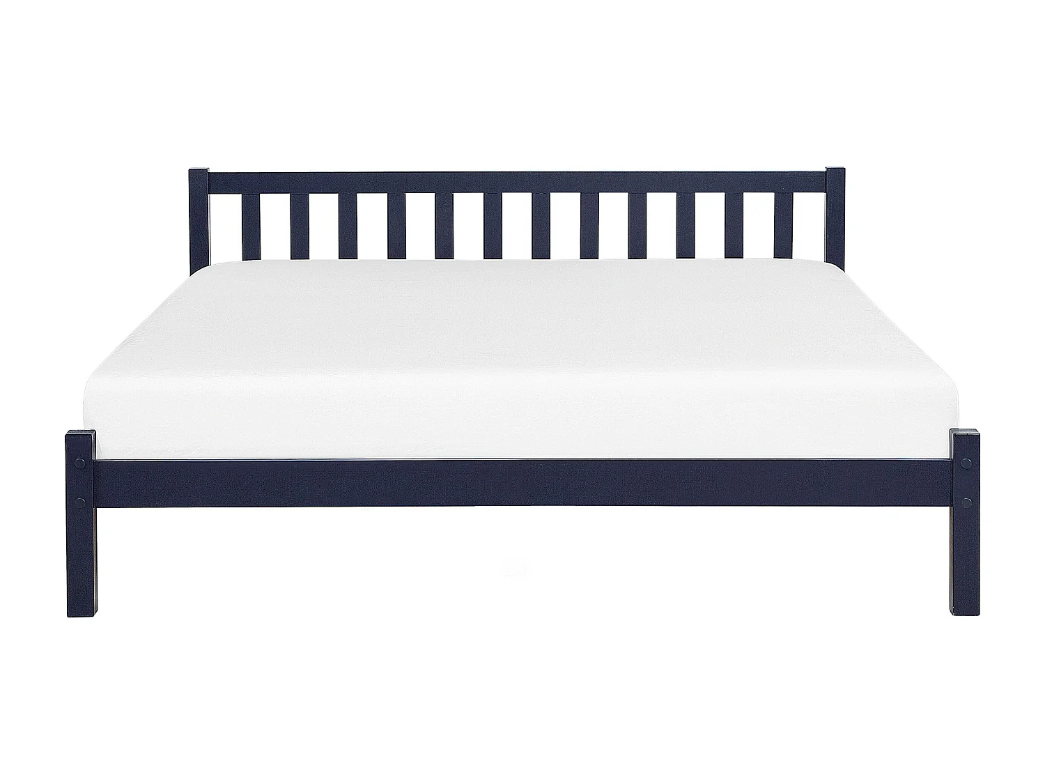 Lit avec sommier Bois de pin FLORAC 140 x 200 cm Bleu marine