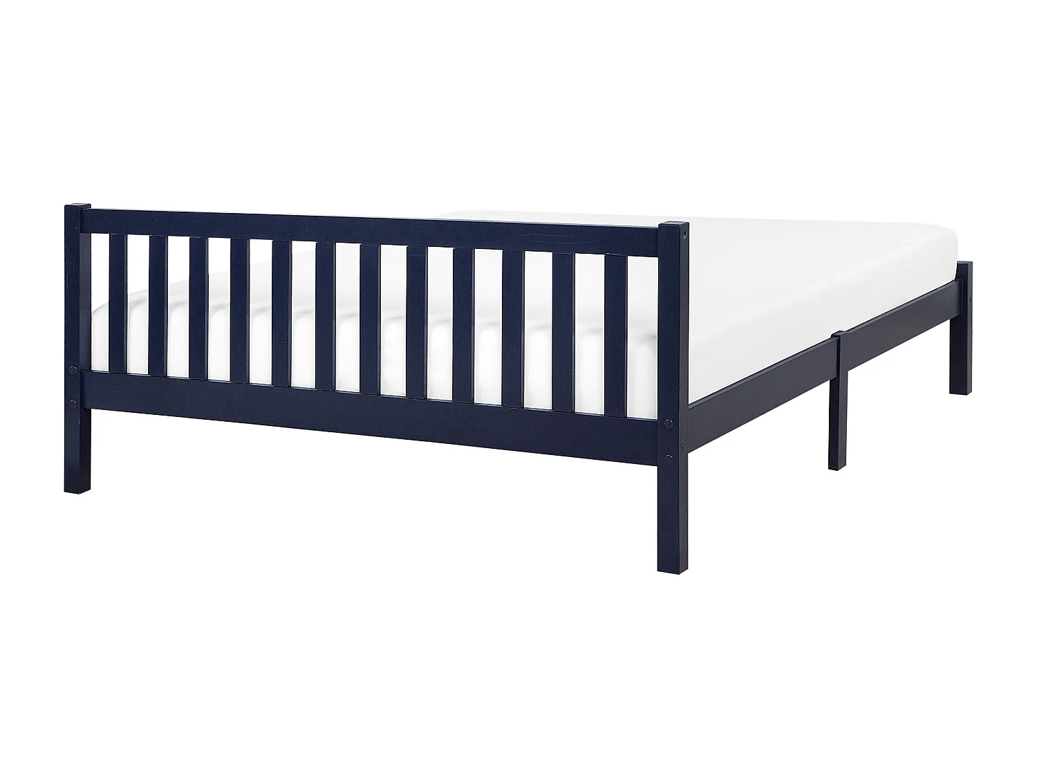 Lit avec sommier Bois de pin FLORAC 140 x 200 cm Bleu marine