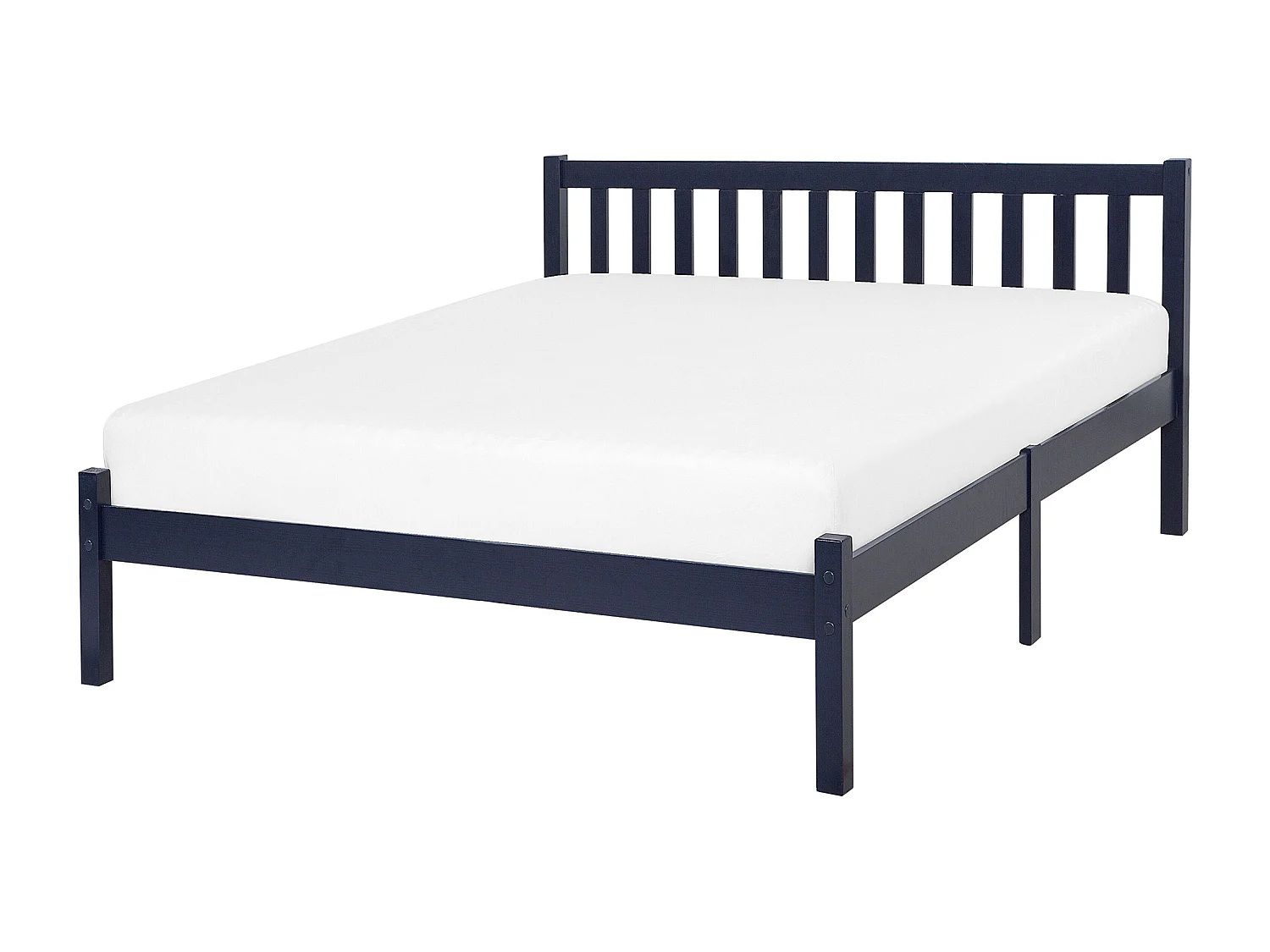 Lit avec sommier Bois de pin FLORAC 140 x 200 cm Bleu marine