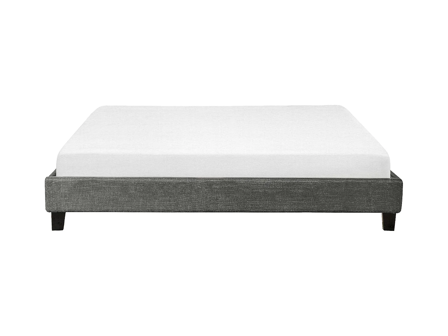 Lit sans tête de lit Tissu ROANNE 180 x 200 cm Gris