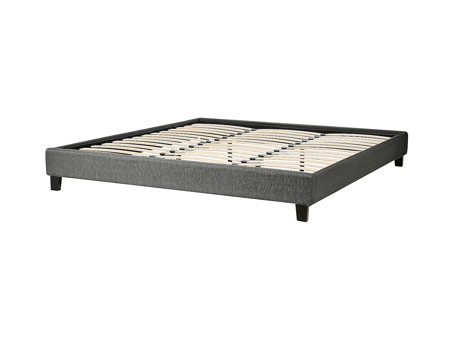 Cama sin cabecero Tela ROANNE 180 x 200 cm Gris