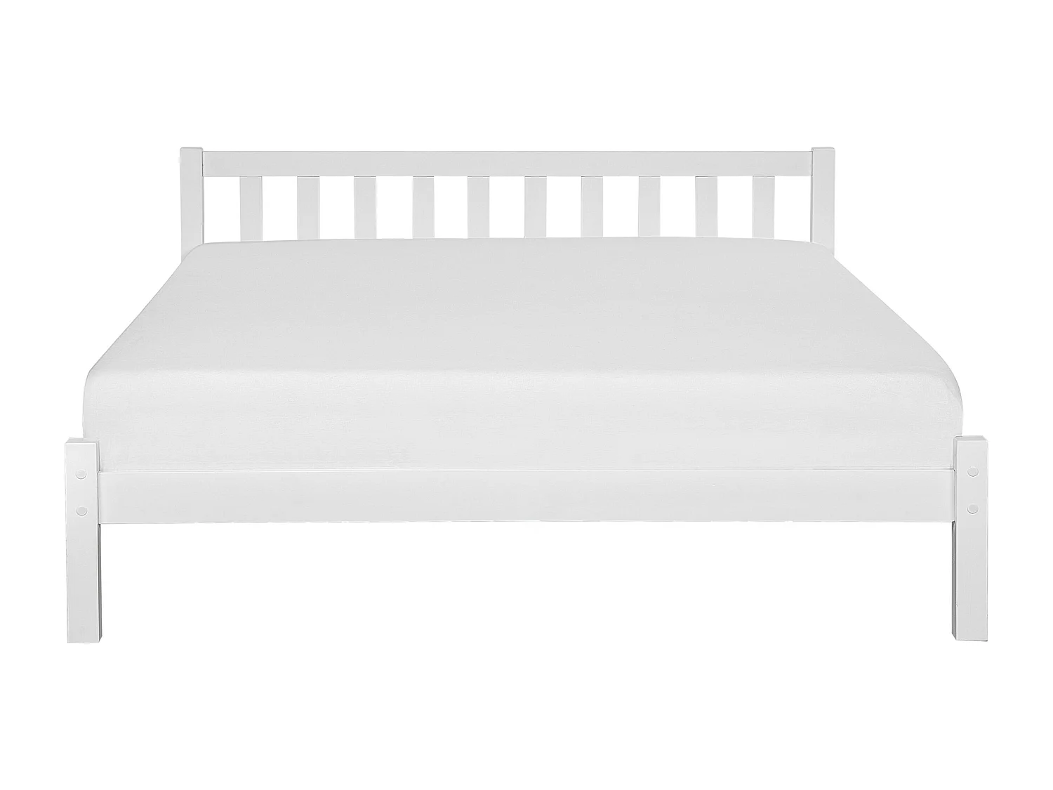 Lit avec sommier Bois de pin FLORAC 160 x 200 cm Blanc