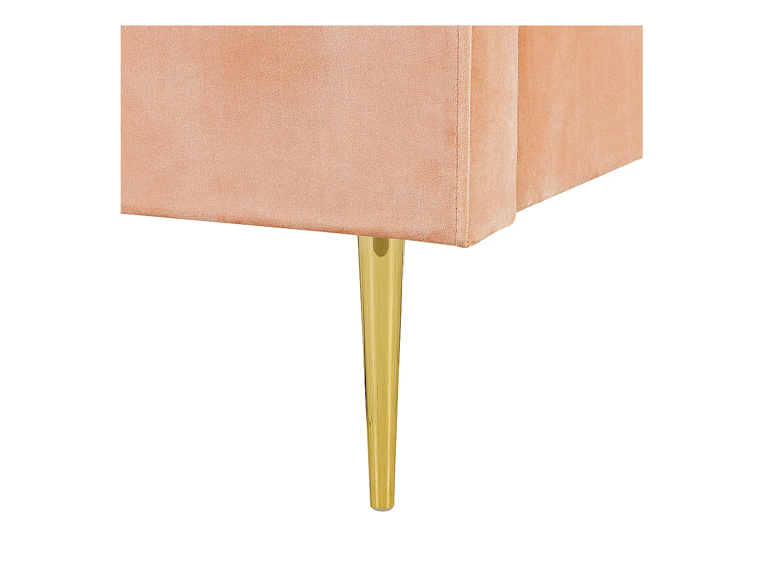 Lit avec sommier Velours MARVILLE 180 x 200 cm Rose pêche