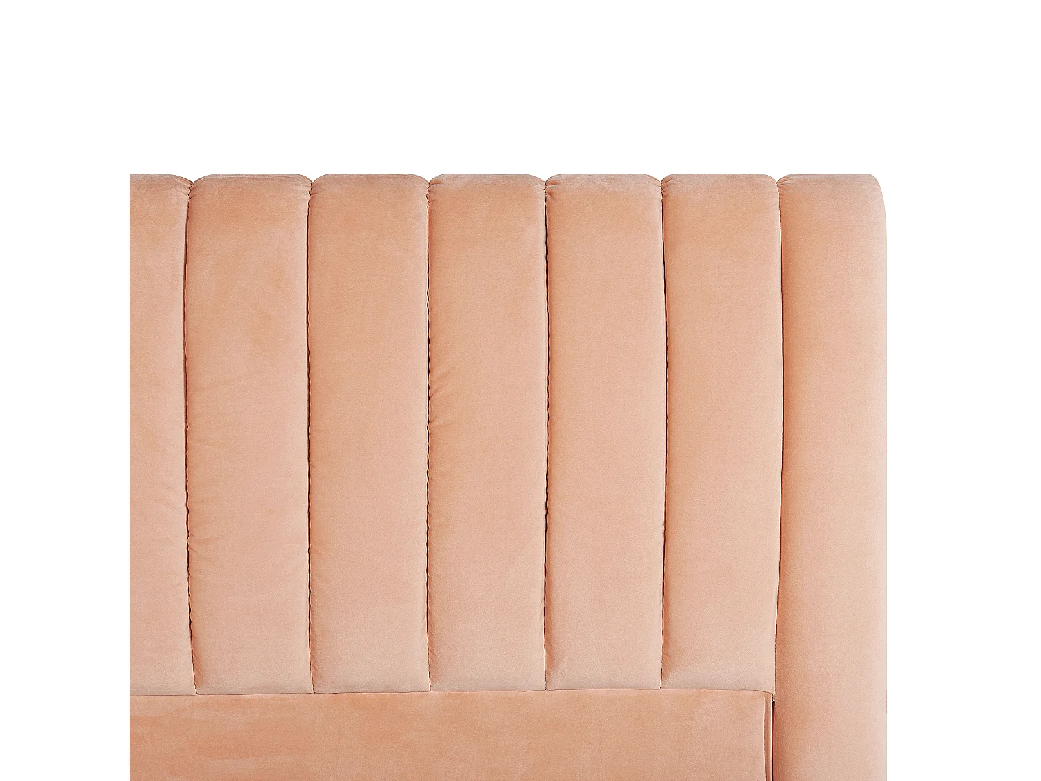 Lit avec sommier Velours MARVILLE 180 x 200 cm Rose pêche