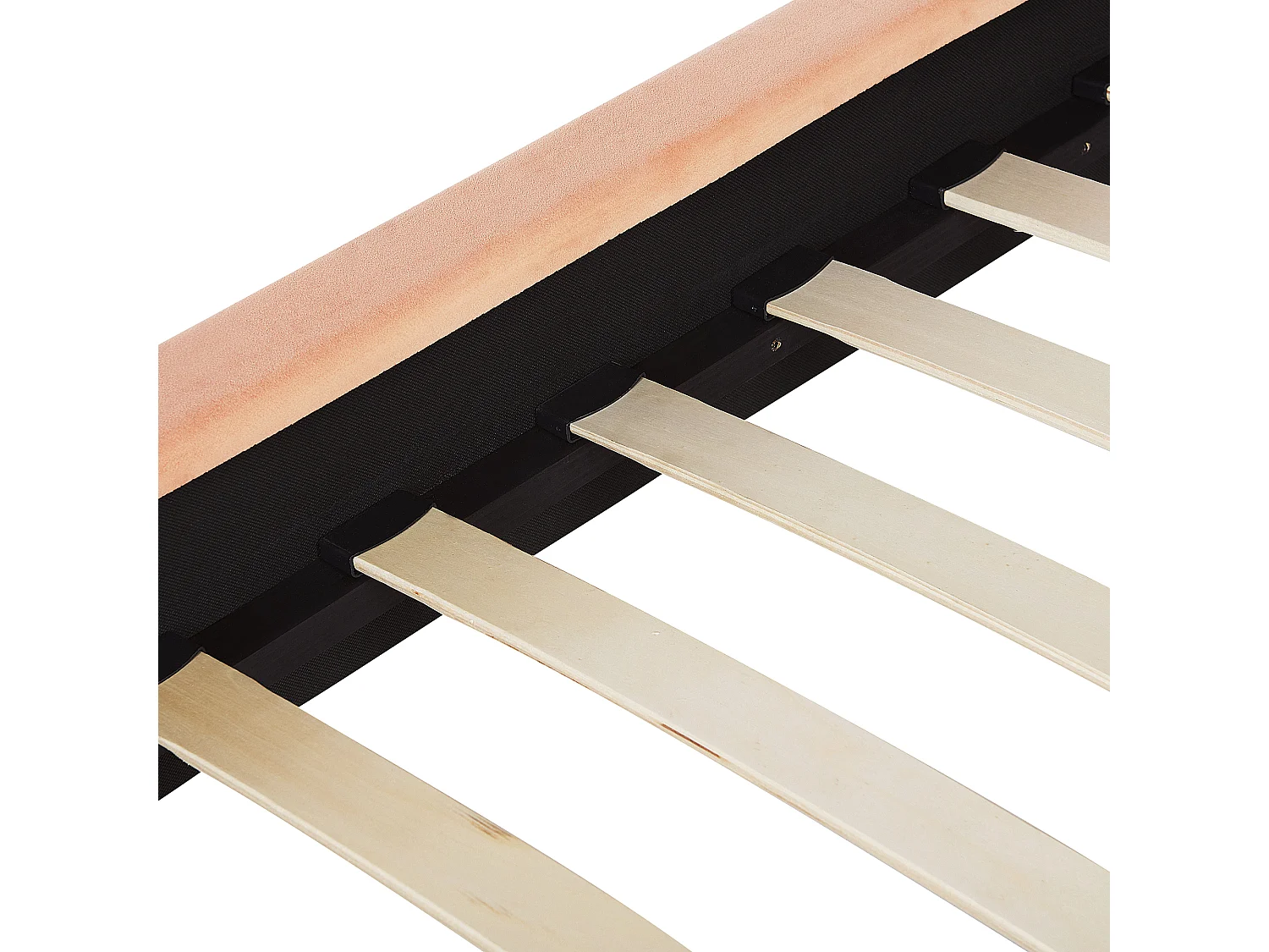 Lit avec sommier Velours MARVILLE 180 x 200 cm Rose pêche