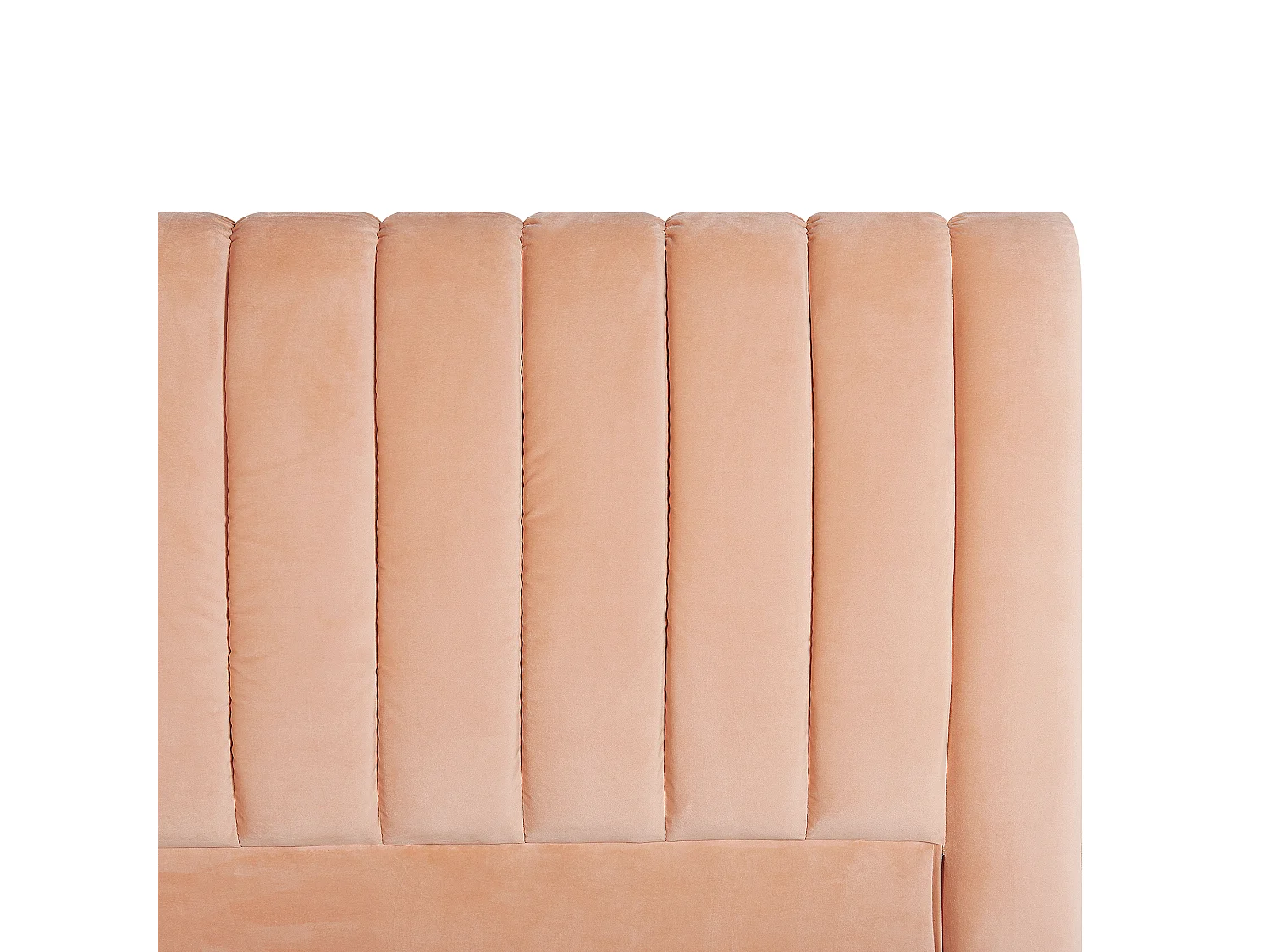 Lit avec sommier Velours MARVILLE 180 x 200 cm Rose pêche