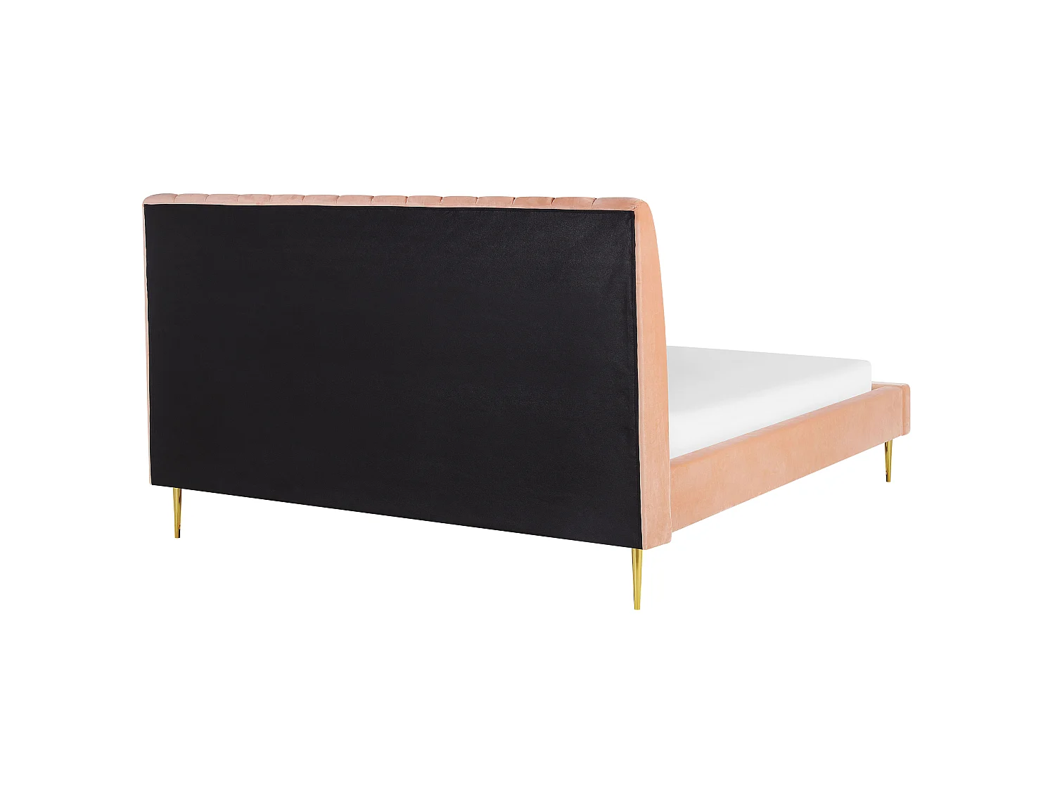 Lit avec sommier Velours MARVILLE 180 x 200 cm Rose pêche