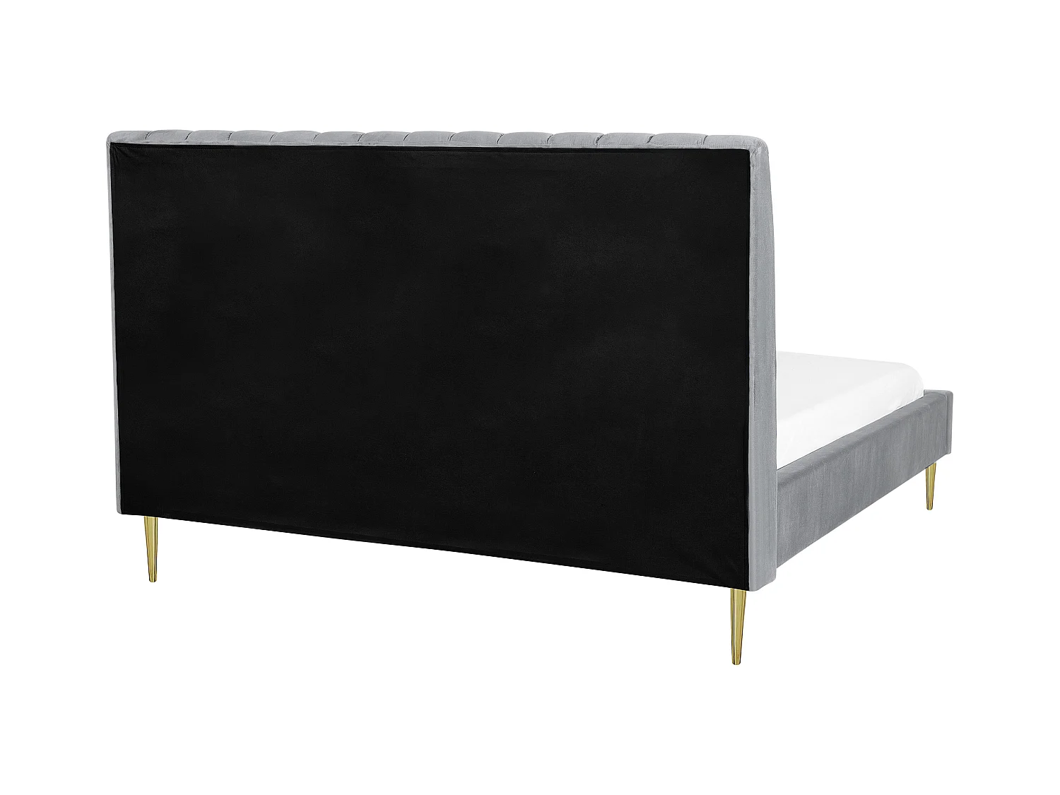 Lit avec sommier Velours MARVILLE 180 x 200 cm Gris