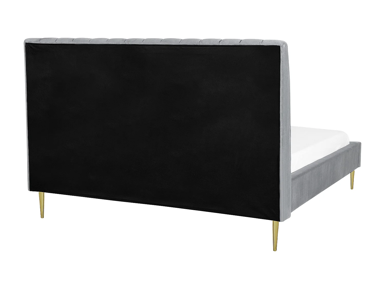Lit avec sommier Velours MARVILLE 180 x 200 cm Gris