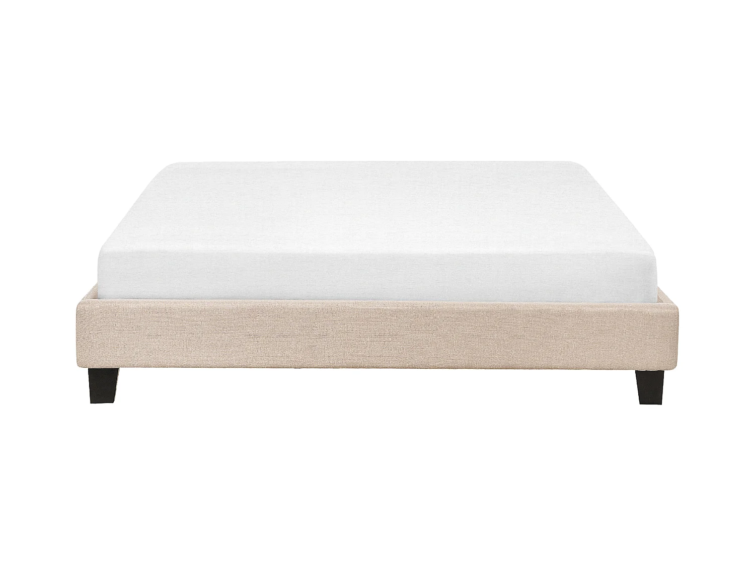 Lit sans tête de lit Tissu ROANNE 160 x 200 cm Beige