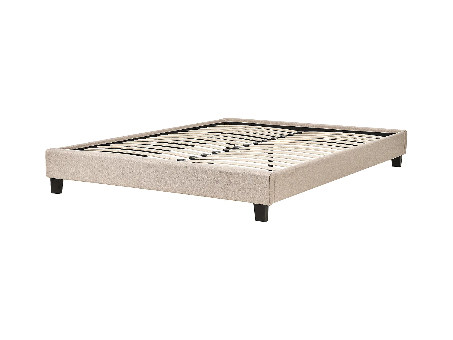 Lit sans tête de lit Tissu ROANNE 160 x 200 cm Beige