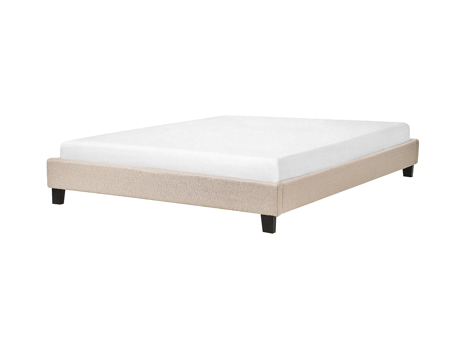 Lit sans tête de lit Tissu ROANNE 160 x 200 cm Beige