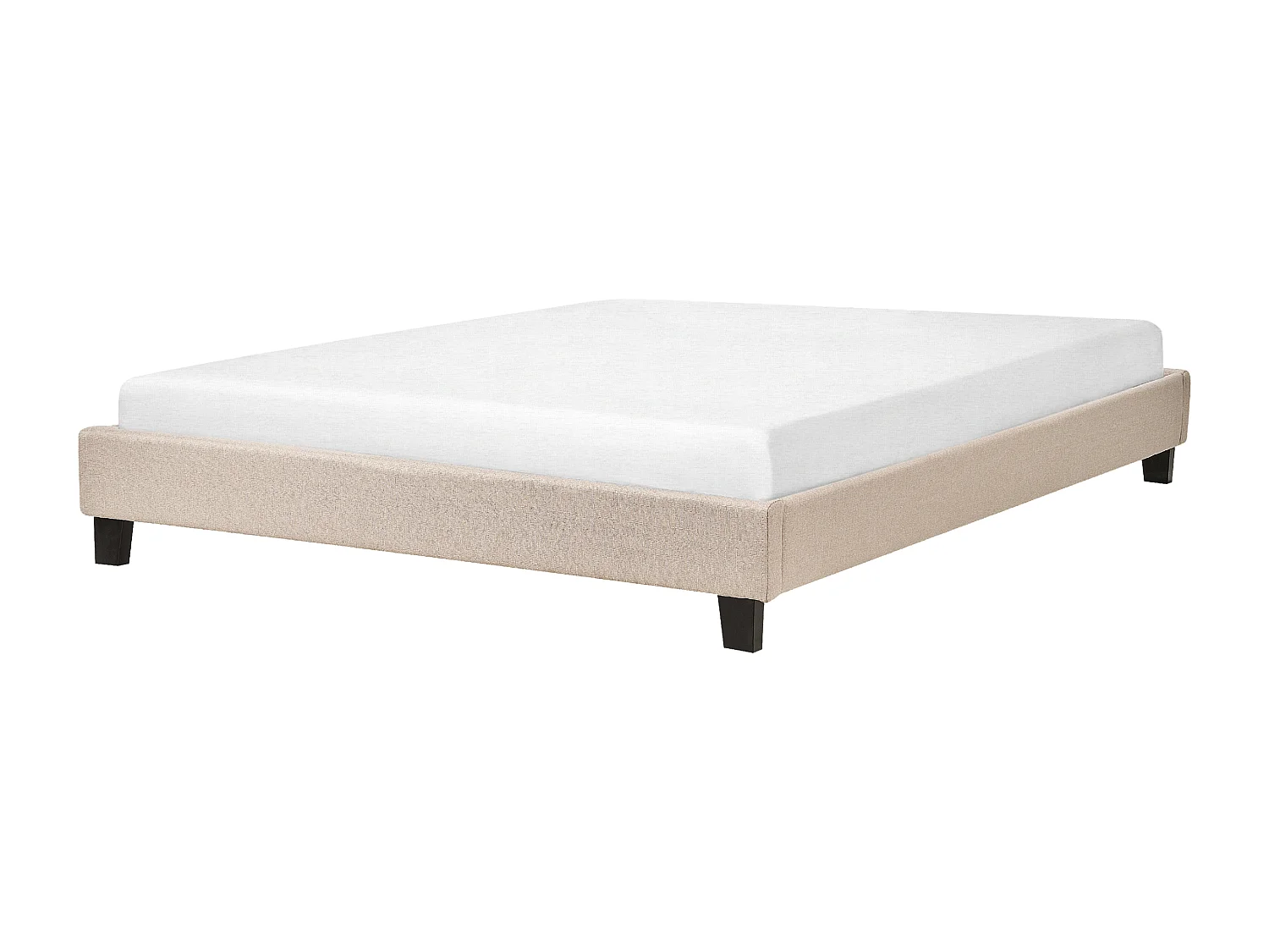 Lit sans tête de lit Tissu ROANNE 160 x 200 cm Beige