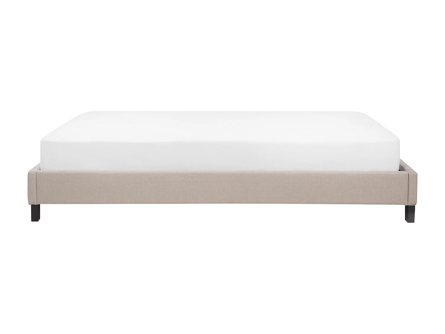 Lit sans tête de lit Tissu ROANNE 160 x 200 cm Beige
