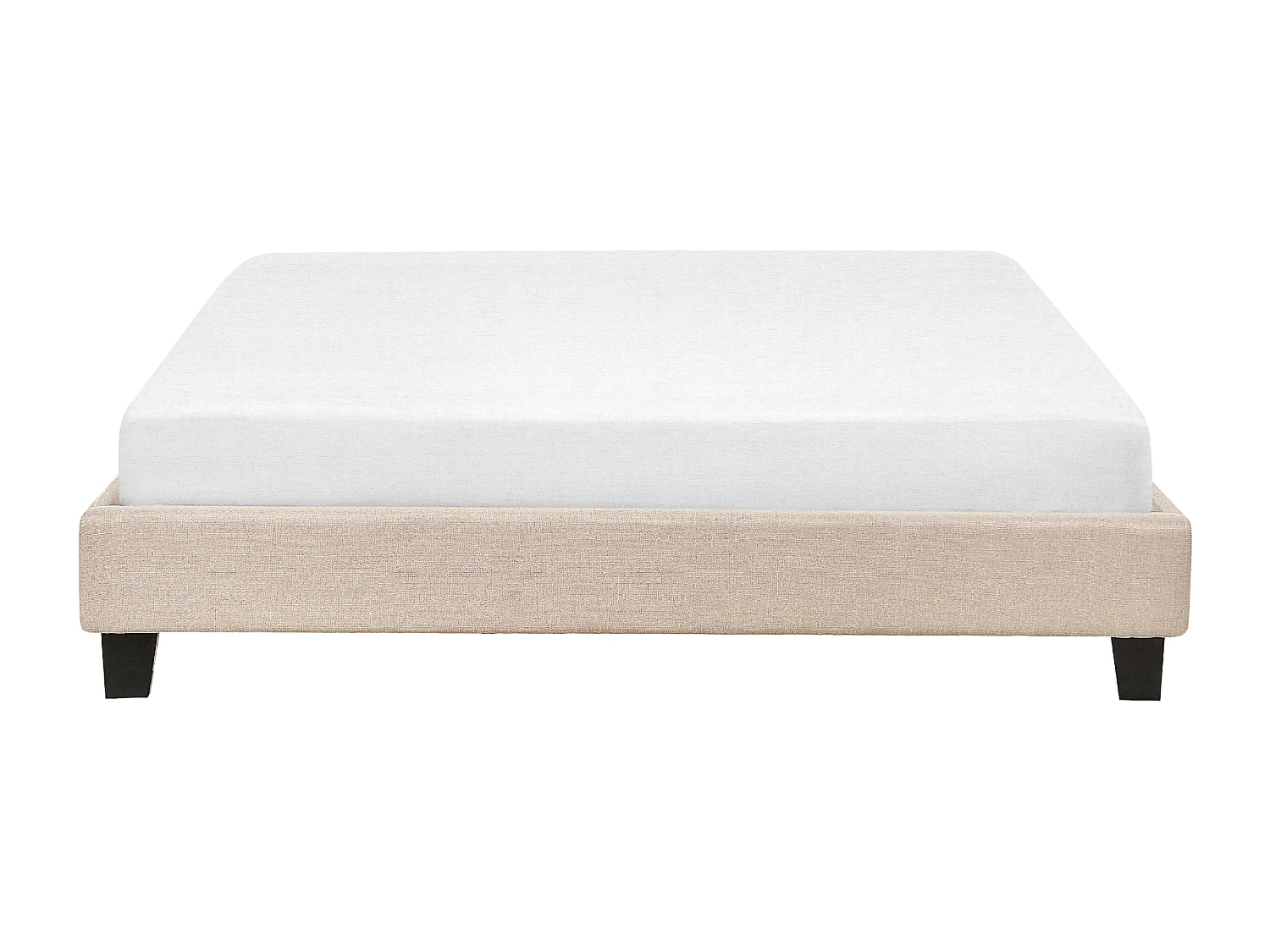 Lit sans tête de lit Tissu ROANNE 160 x 200 cm Beige
