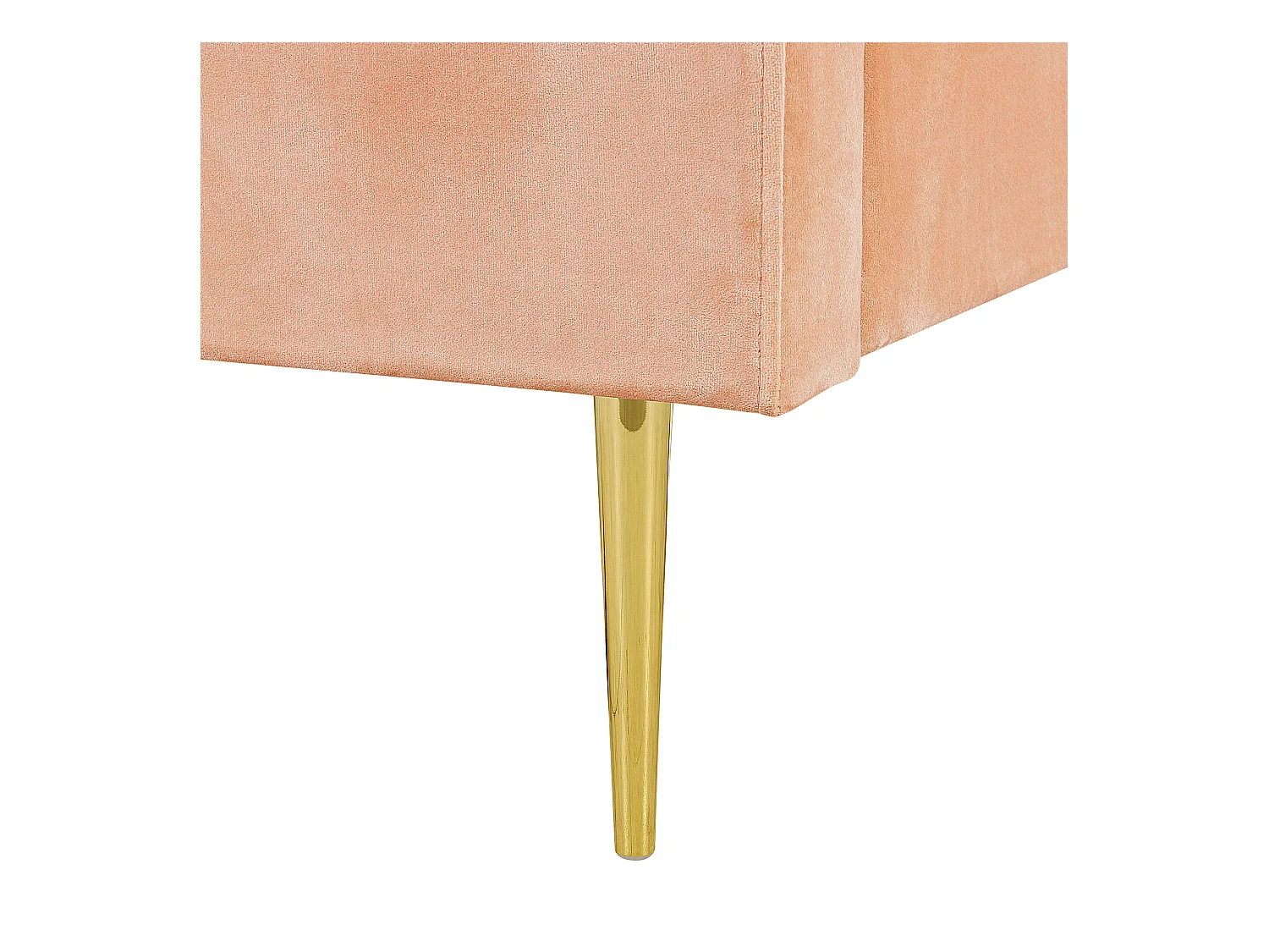 Lit avec sommier Velours MARVILLE 160 x 200 cm Rose pêche