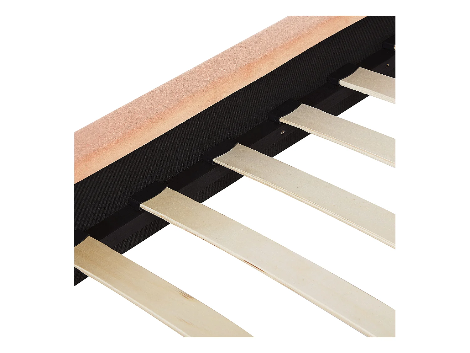 Lit avec sommier Velours MARVILLE 160 x 200 cm Rose pêche