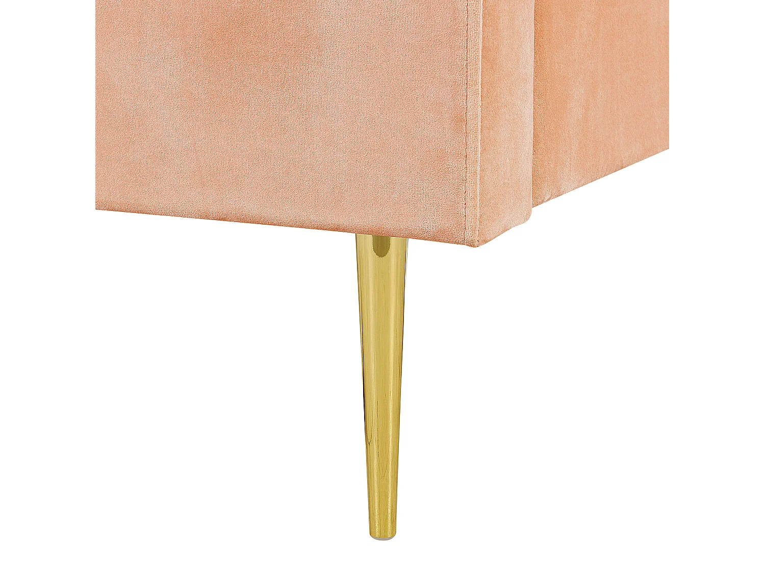 Lit avec sommier Velours MARVILLE 160 x 200 cm Rose pêche