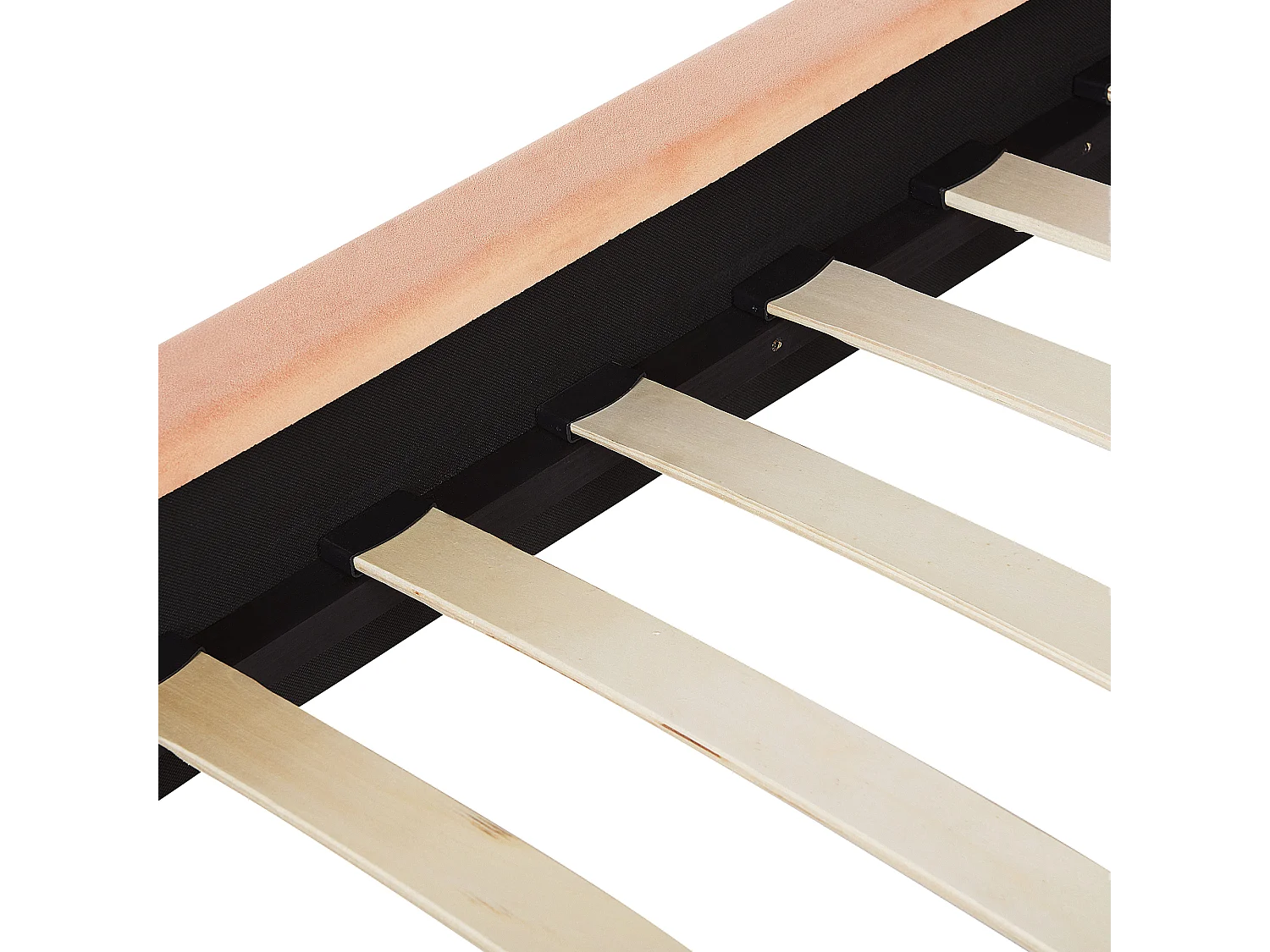 Lit avec sommier Velours MARVILLE 160 x 200 cm Rose pêche