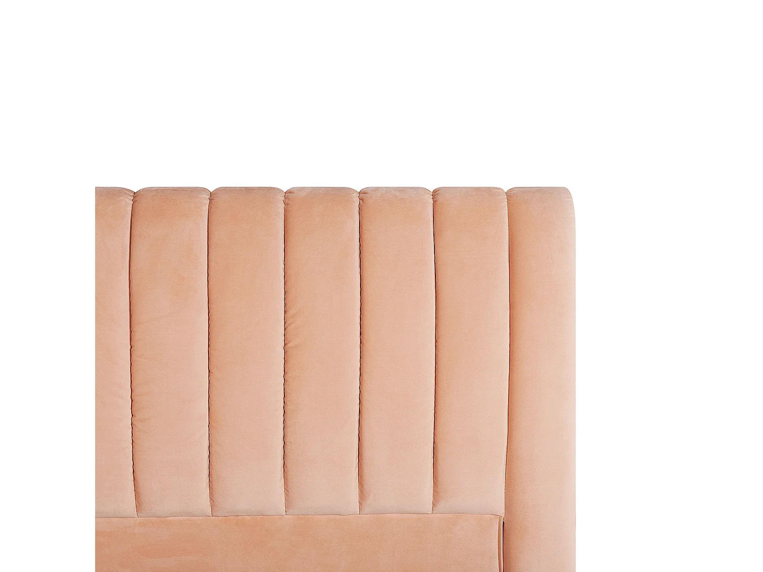 Lit avec sommier Velours MARVILLE 160 x 200 cm Rose pêche
