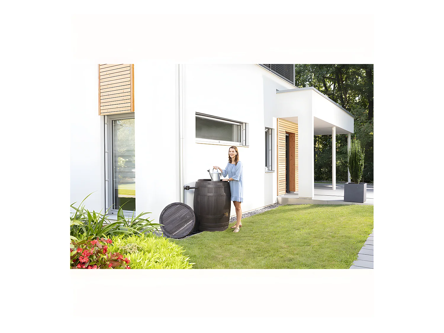 Récupérateur D'eau Aérien Tonneau "vino" 250l