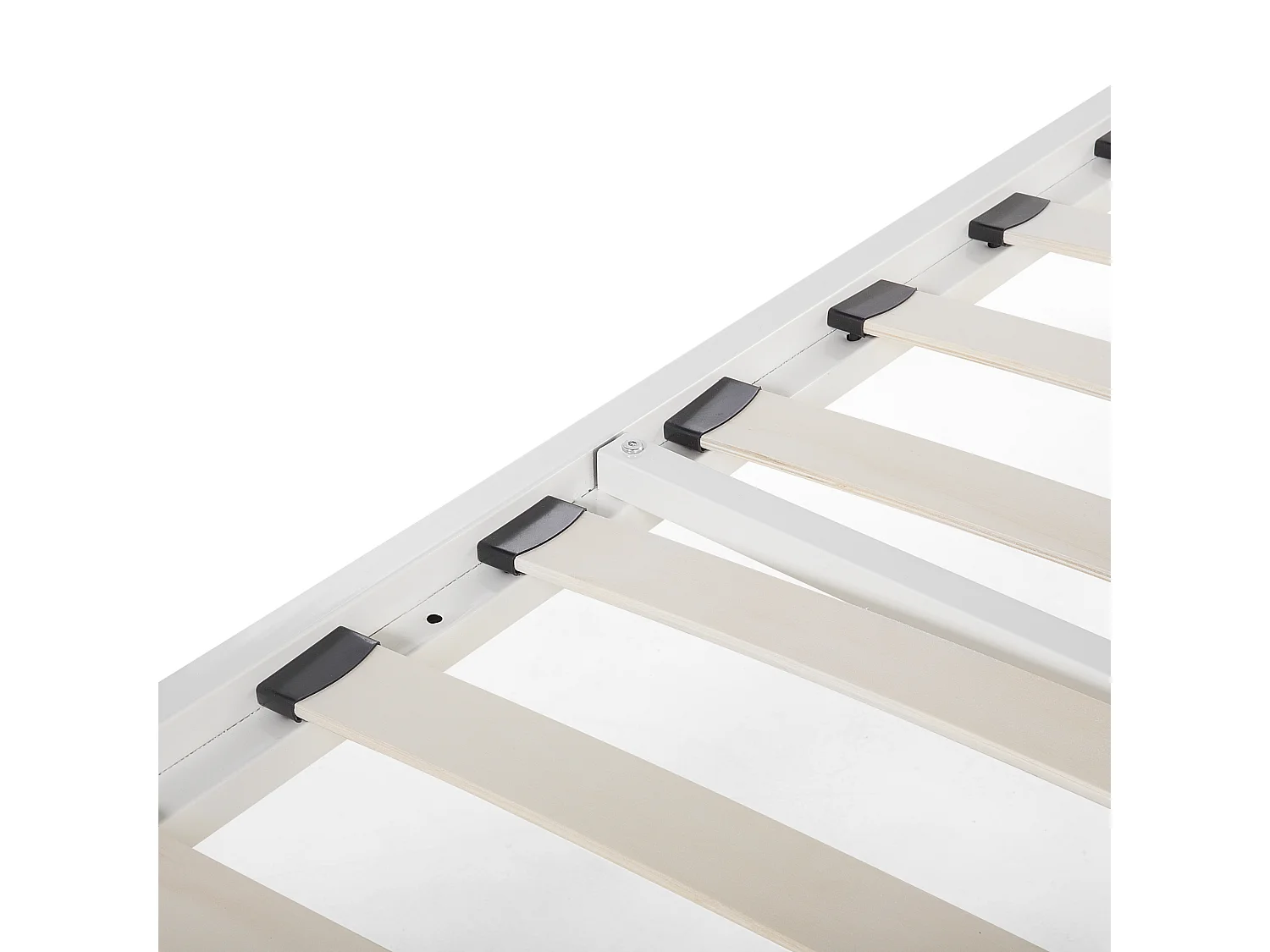 Lit avec sommier Métal LYRA 140 x 200 cm Blanc