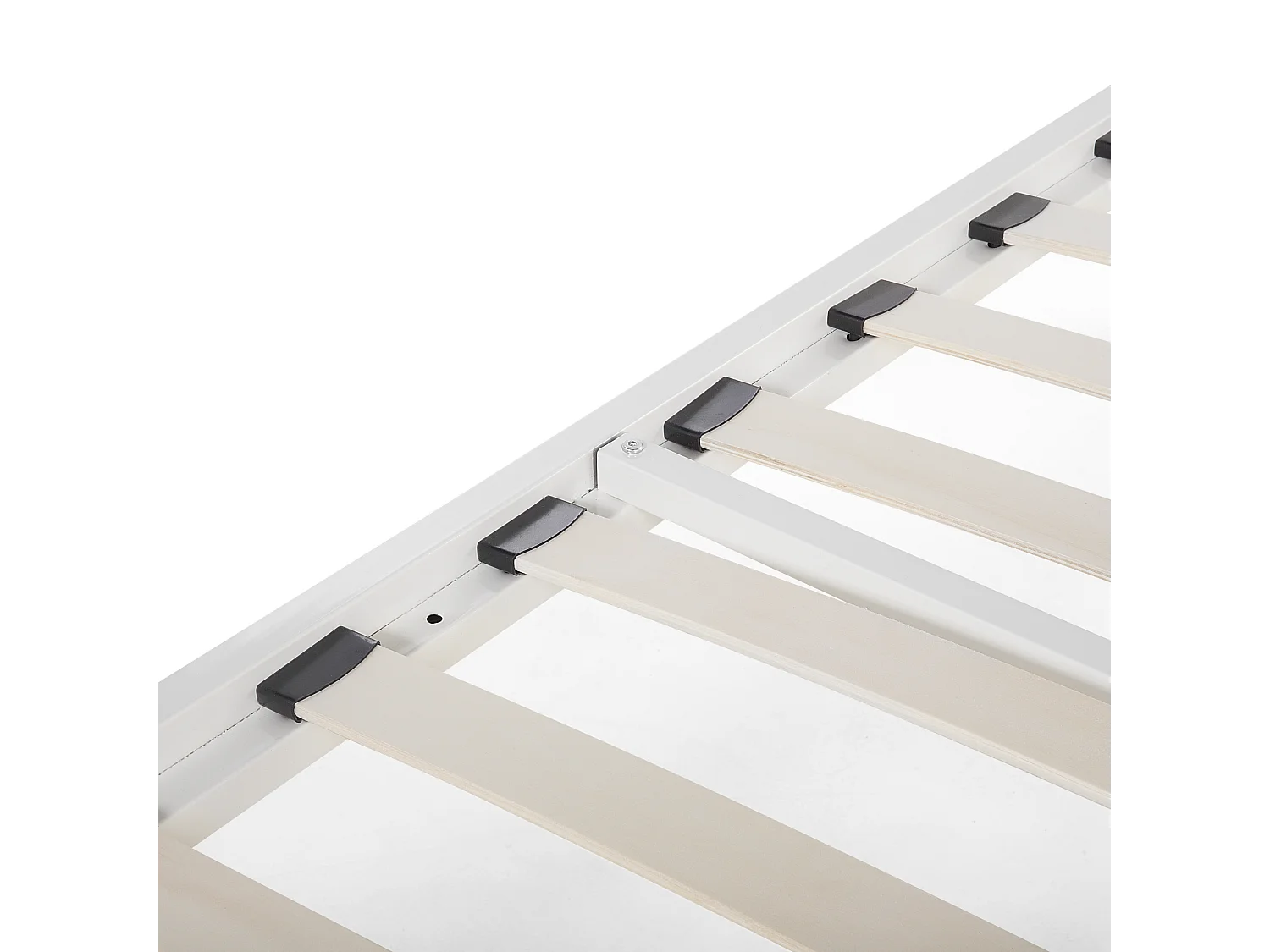 Lit avec sommier Métal LYRA 140 x 200 cm Blanc