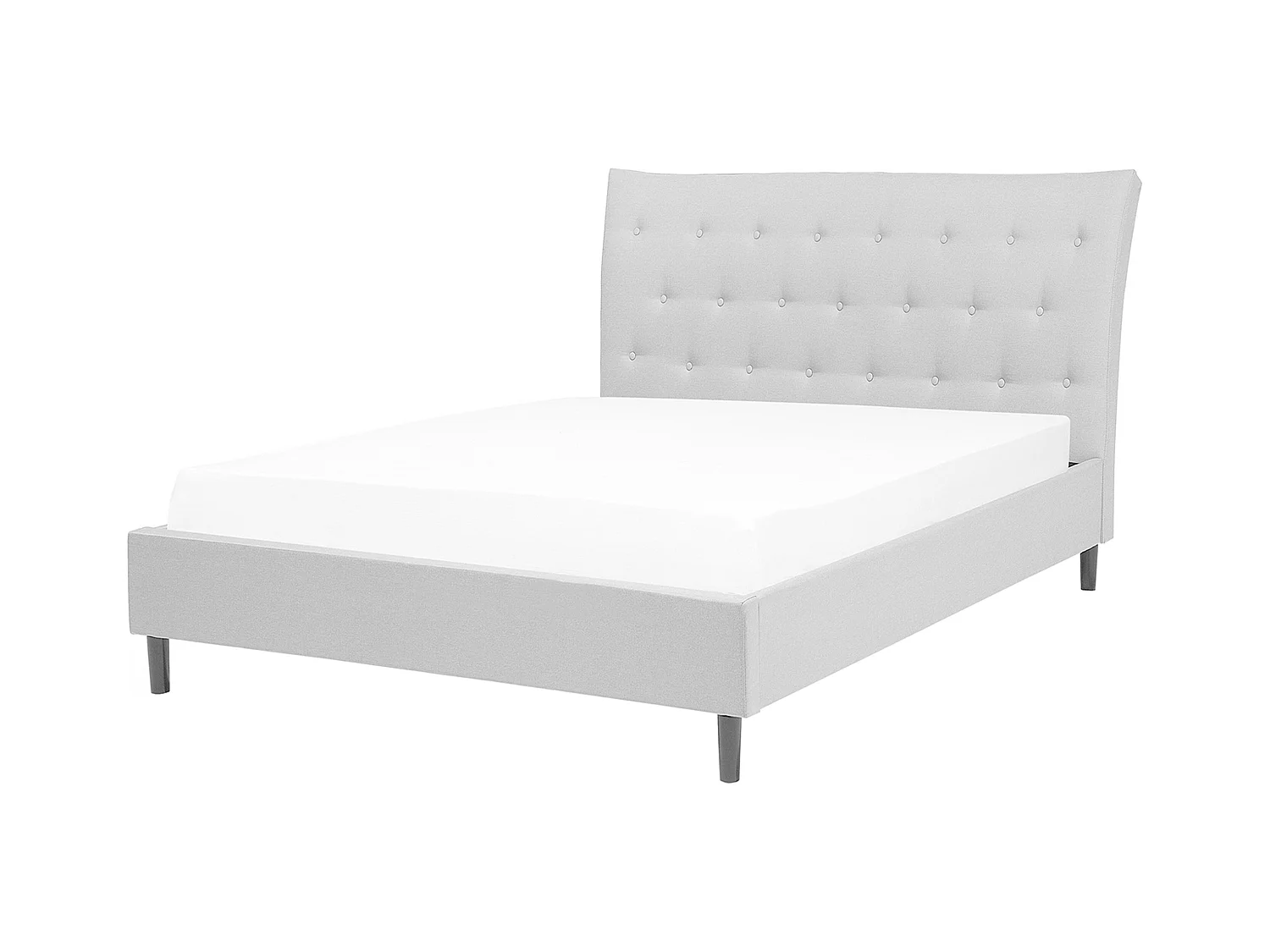 Lit avec sommier Tissu SAVERNE 140 x 200 cm Gris clair