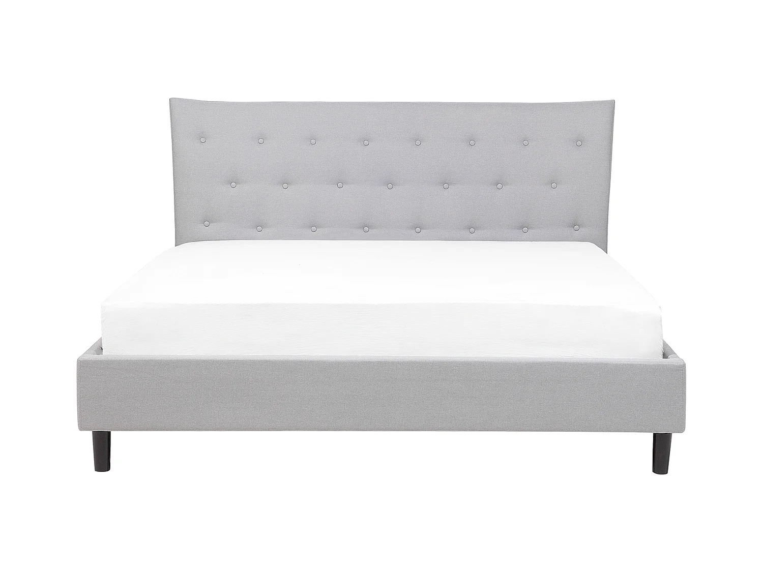 Lit avec sommier Tissu SAVERNE 140 x 200 cm Gris clair