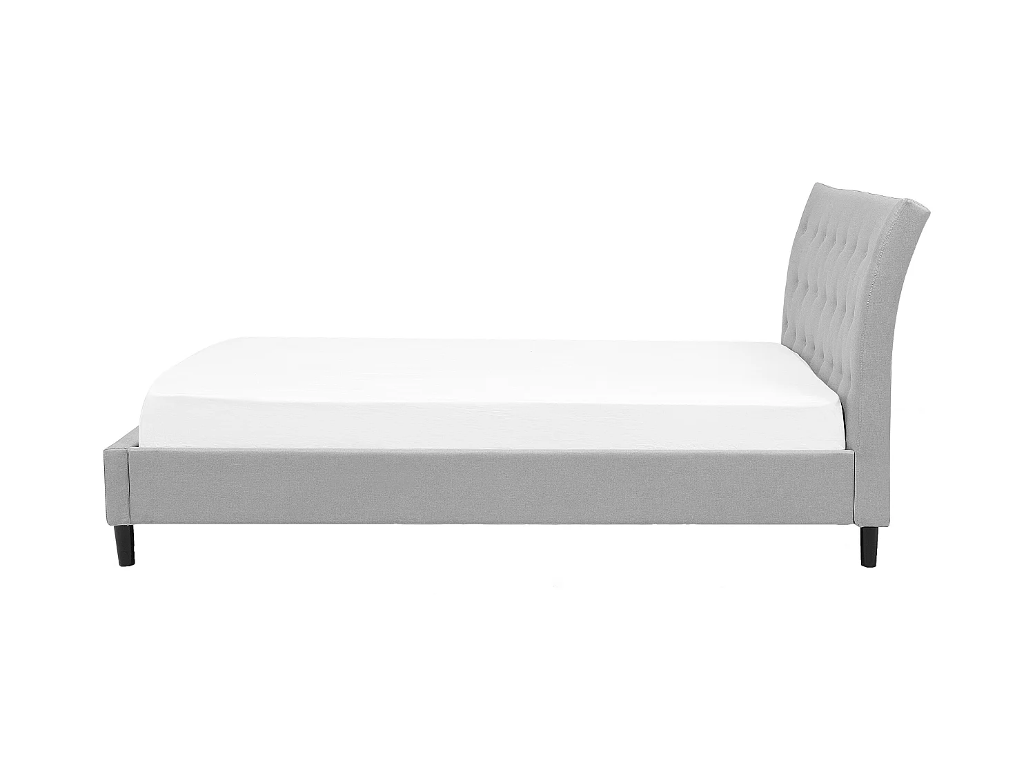 Lit avec sommier Tissu SAVERNE 140 x 200 cm Gris clair