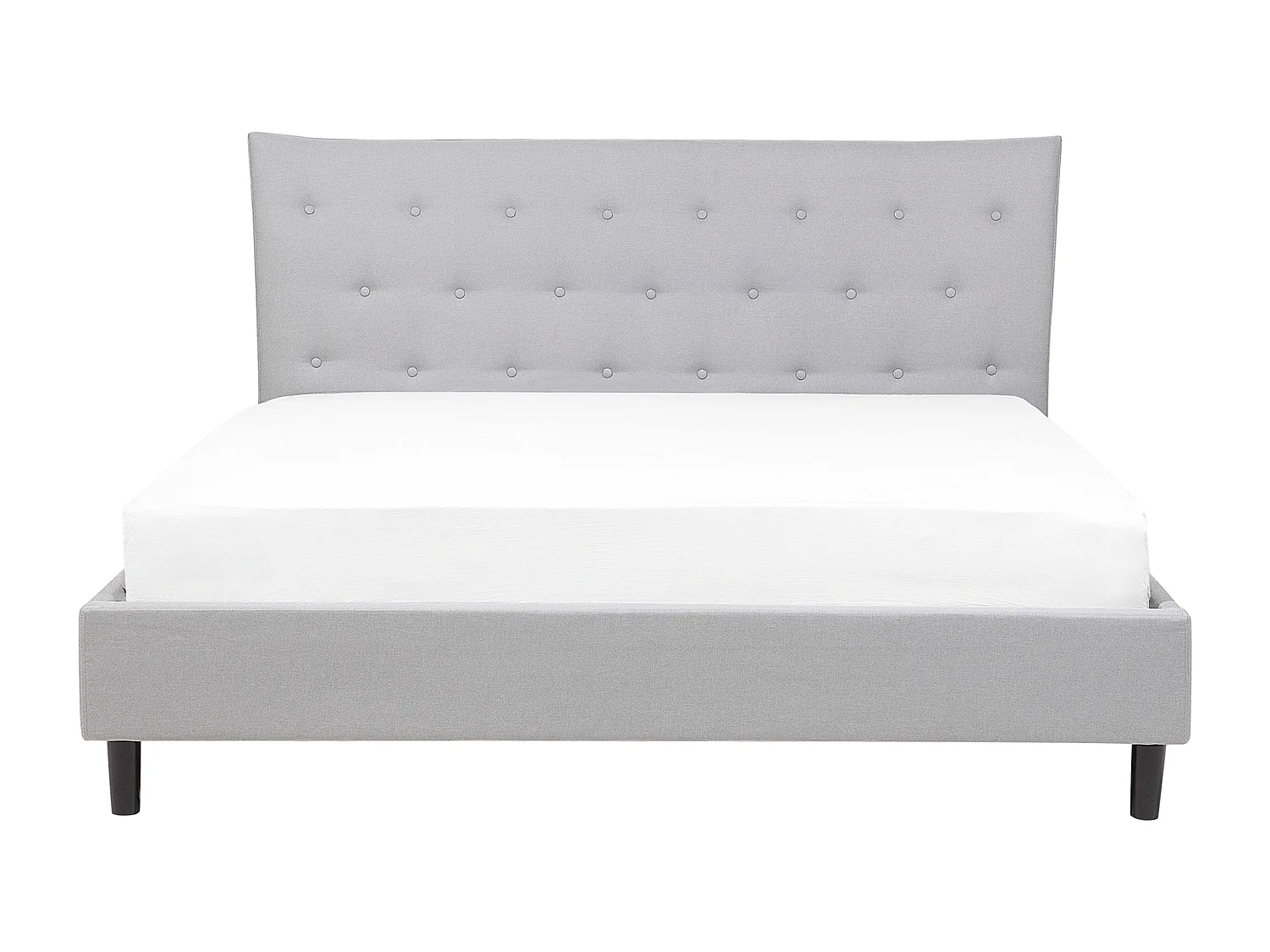 Lit avec sommier Tissu SAVERNE 140 x 200 cm Gris clair