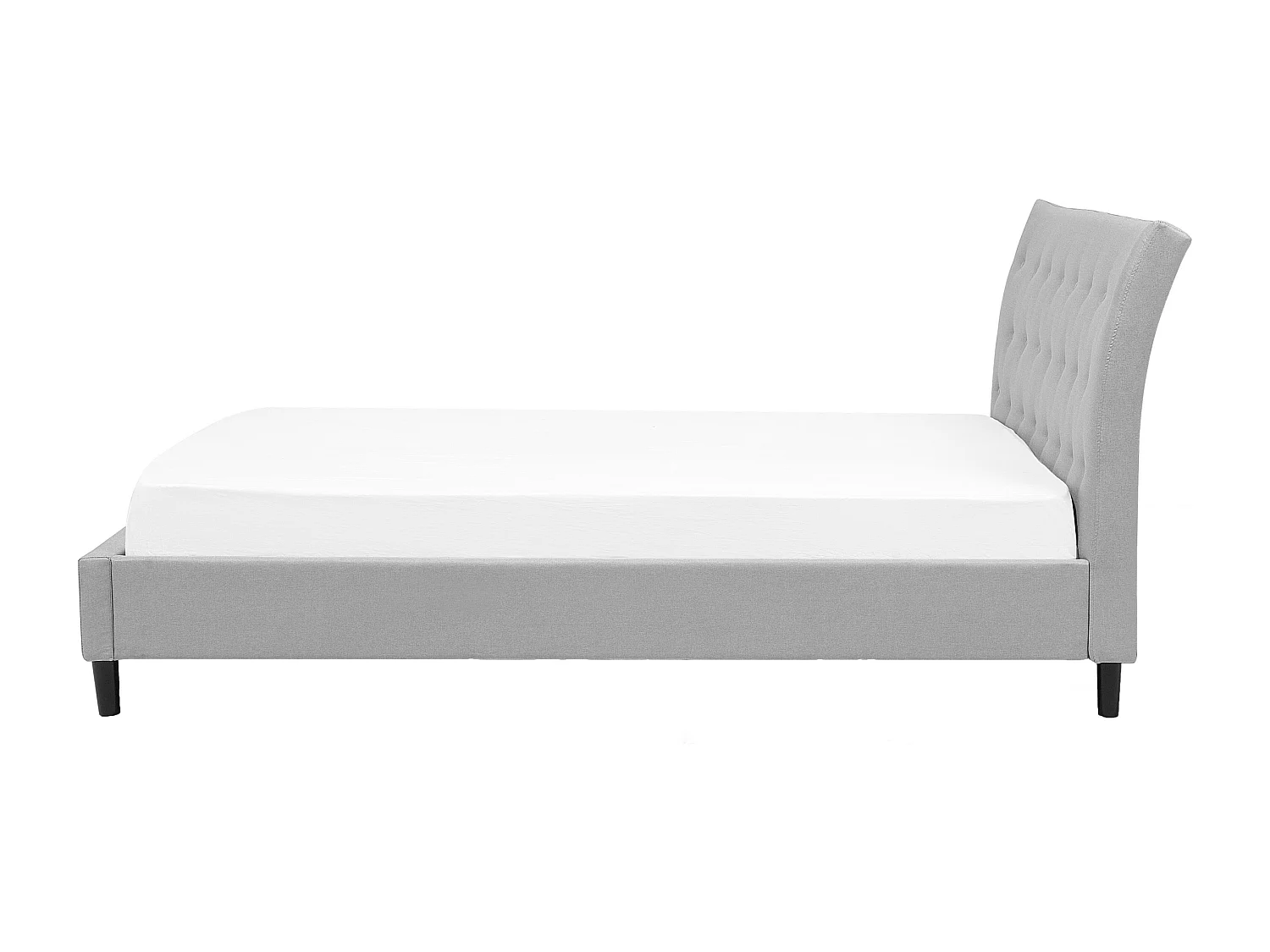 Lit avec sommier Tissu SAVERNE 140 x 200 cm Gris clair