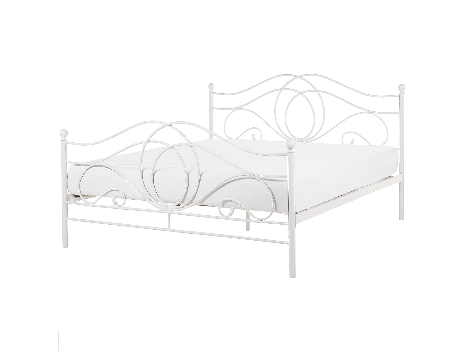 Lit avec sommier Métal LYRA 160 x 200 cm Blanc