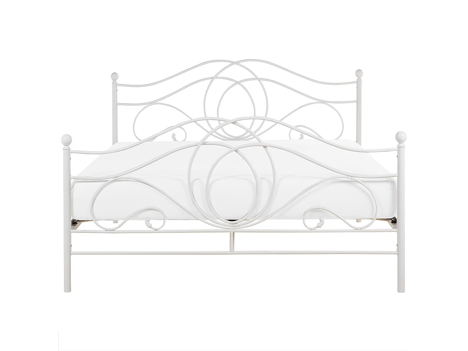 Lit avec sommier Métal LYRA 160 x 200 cm Blanc